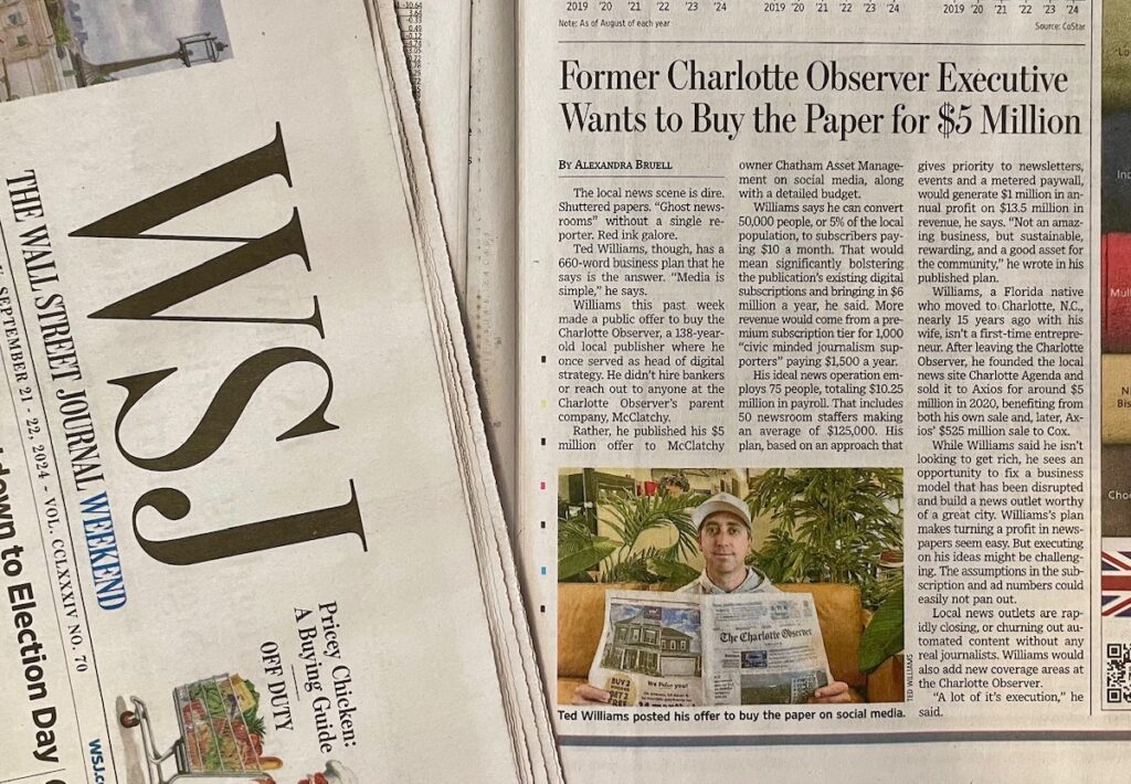 Cost of building the newspaper Charlotte deserves